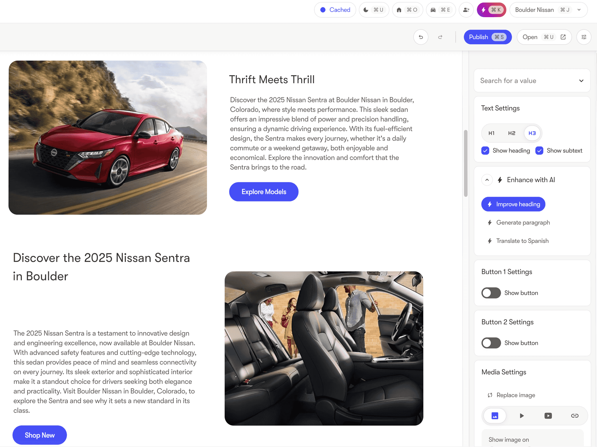 Nissan USA website editor
