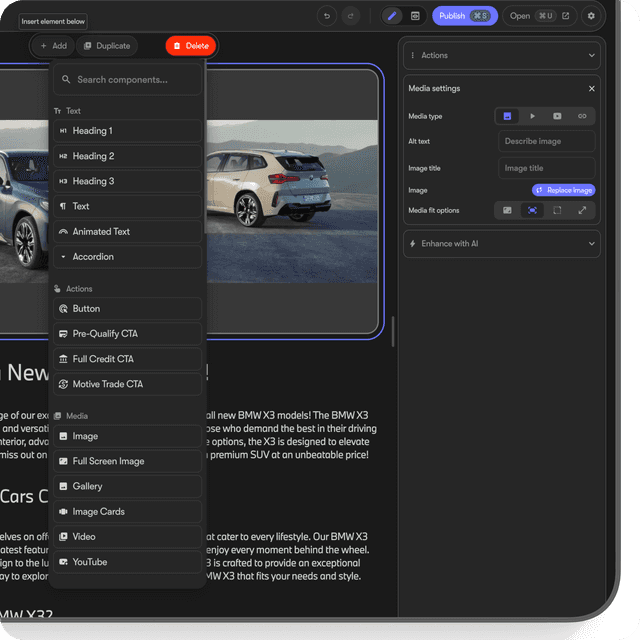 BMW USA website editor