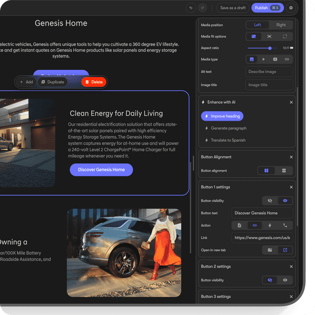 Genesis website editor