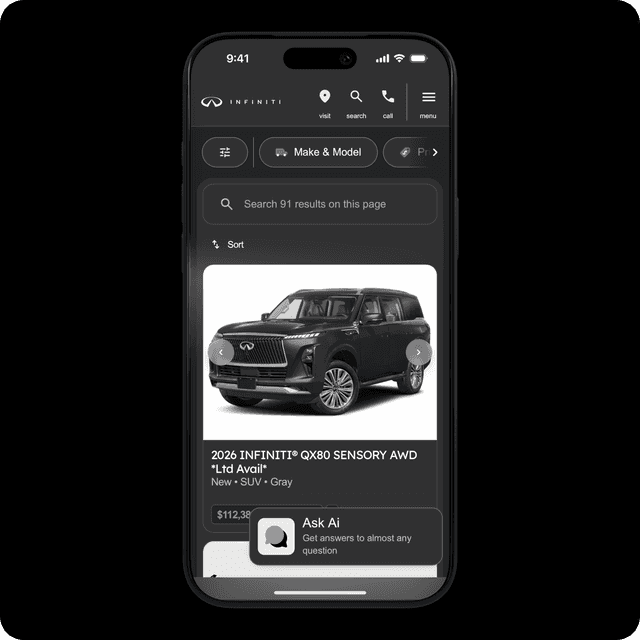 Infiniti search interface