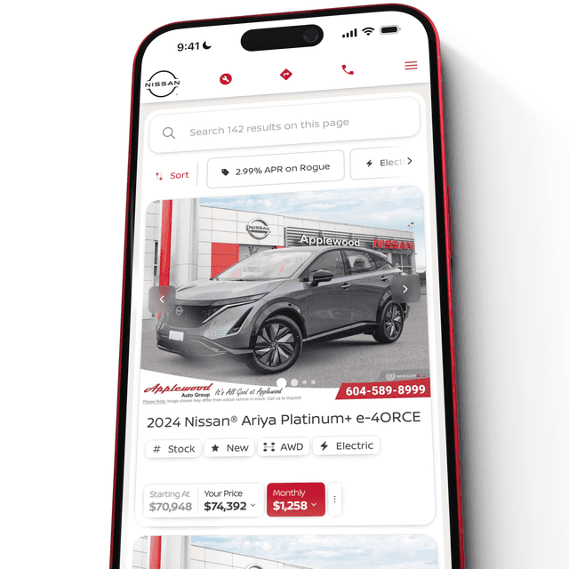 Nissan Canada search interface