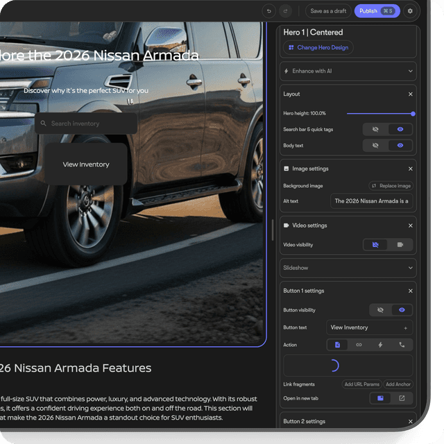 Nissan Canada website editor